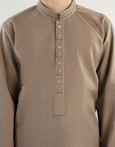 Blended Brown Kurta - J. Junaid Jamshed