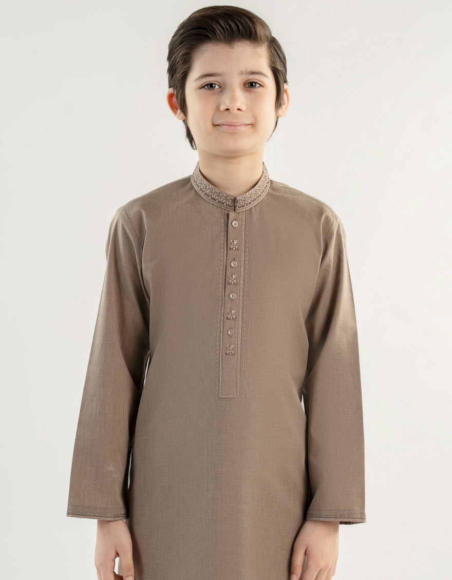 Blended Brown Kurta - J. Junaid Jamshed