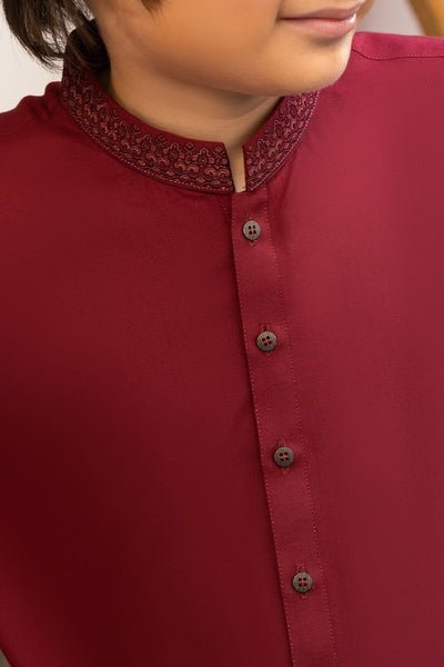 Blended Red Shalwar Kameez - J. Junaid Jamshed