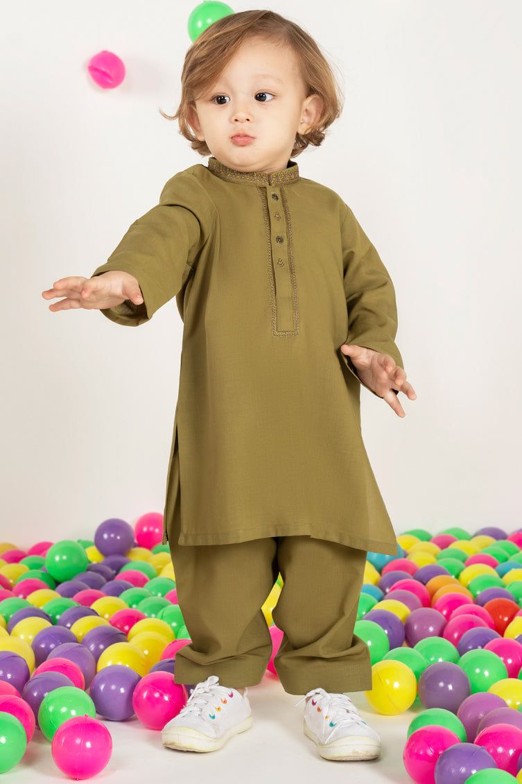 Blended Green Shalwar Kameez- J. Junaid Jamshed