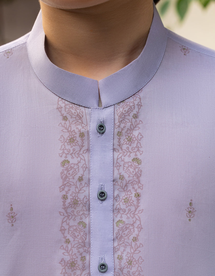 Cotton Light Purple Kurta - J. Junaid Jamshed