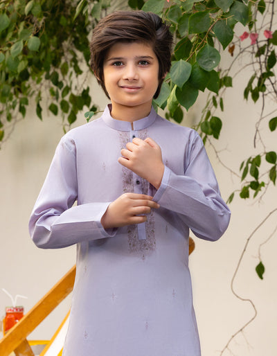 Cotton Light Purple Kurta - J. Junaid Jamshed