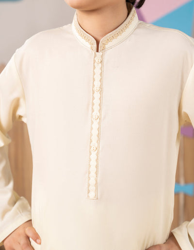 Blended Cream Kurta Trouser - J. Junaid Jamshed