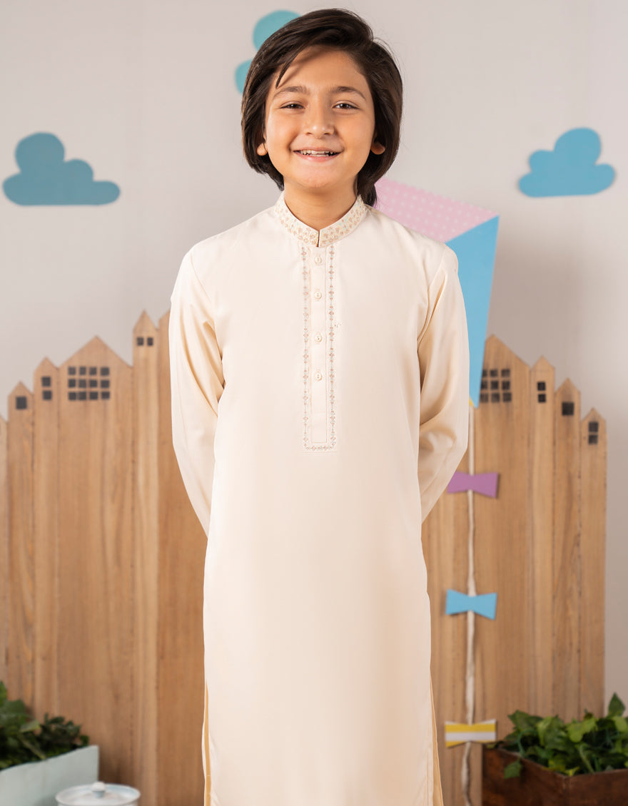 Blended Light Peach Kurta Trouser - J. Junaid Jamshed