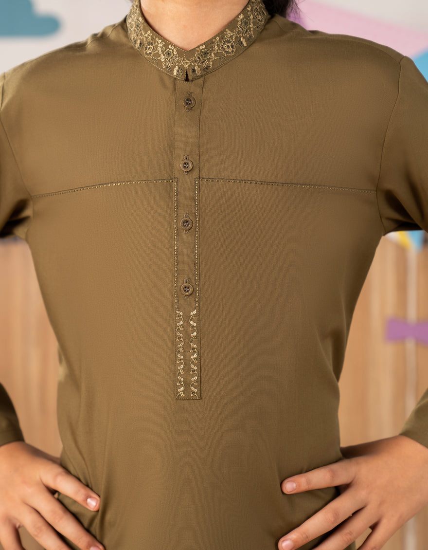 Blended Green Kurta Trouser - J. Junaid Jamshed