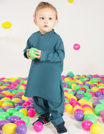 Blended Blue Shalwar Kameez - J. Junaid Jamshed