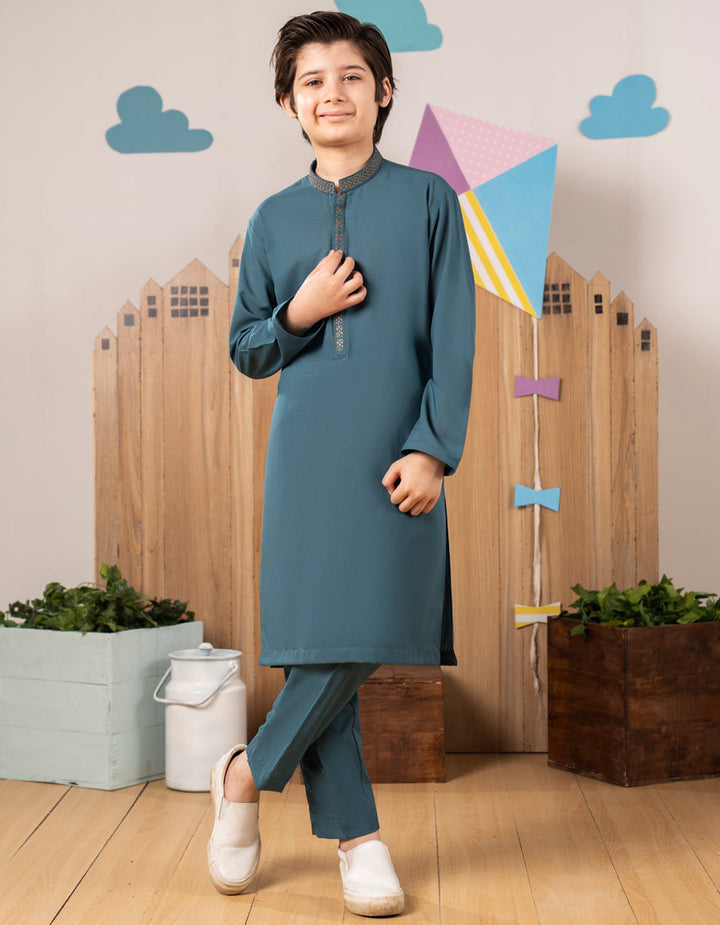 Blended Green Kurta Trouser - J. Junaid Jamshed