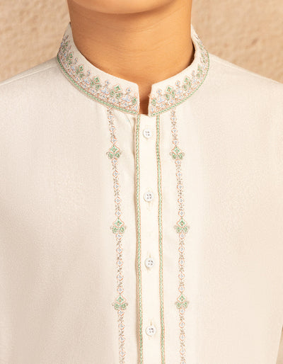 Blended Off White Shalwar Kameez - J. Junaid Jamshed