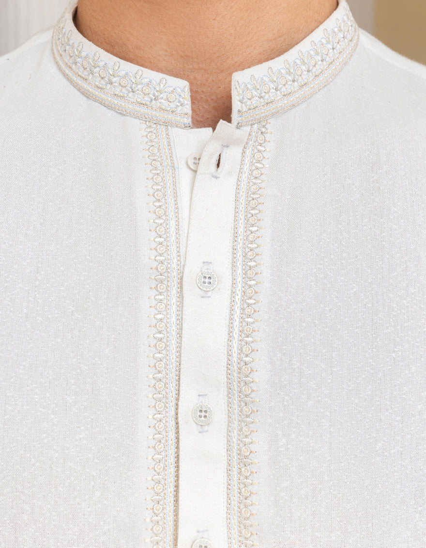 Blended Off White Shalwar Kameez - J. Junaid Jamshed