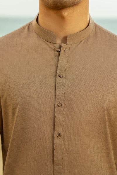 Cotton Brown Kurta Trouser - J. Junaid Jamshed