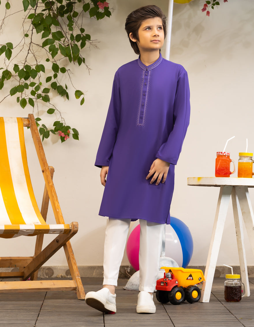 Blended Indigo Kurta - J. Junaid Jamshed