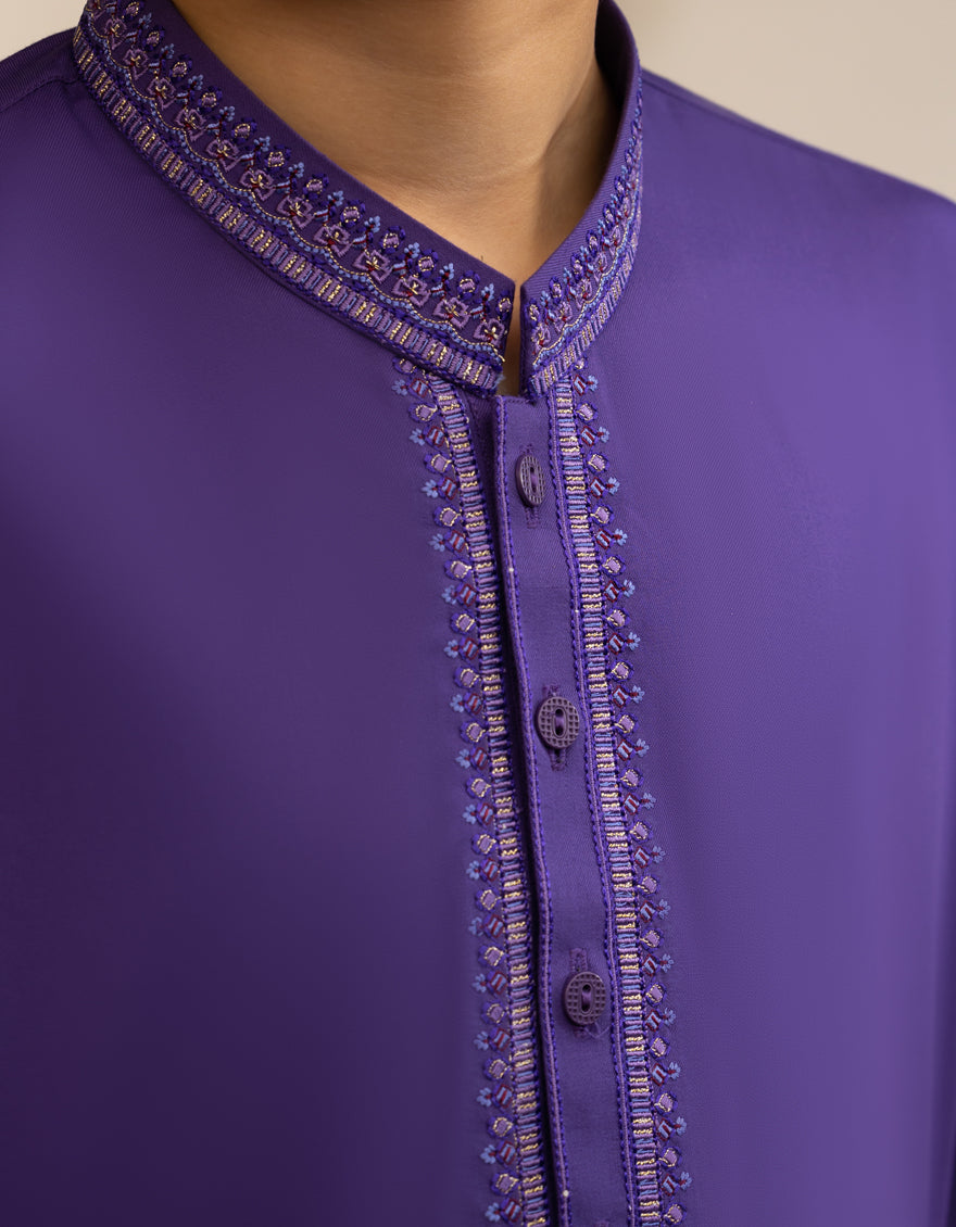 Blended Indigo Kurta - J. Junaid Jamshed