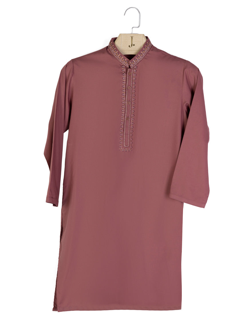 Blended Red Kurta - J. Junaid Jamshed