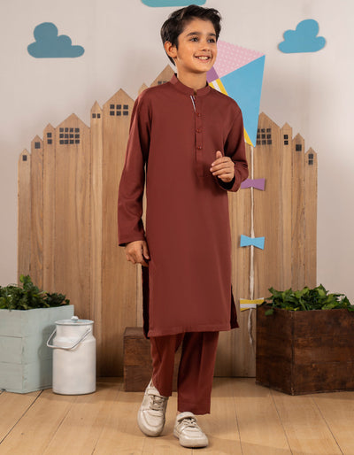 Blended Orange Kurta Trouser - J. Junaid Jamshed