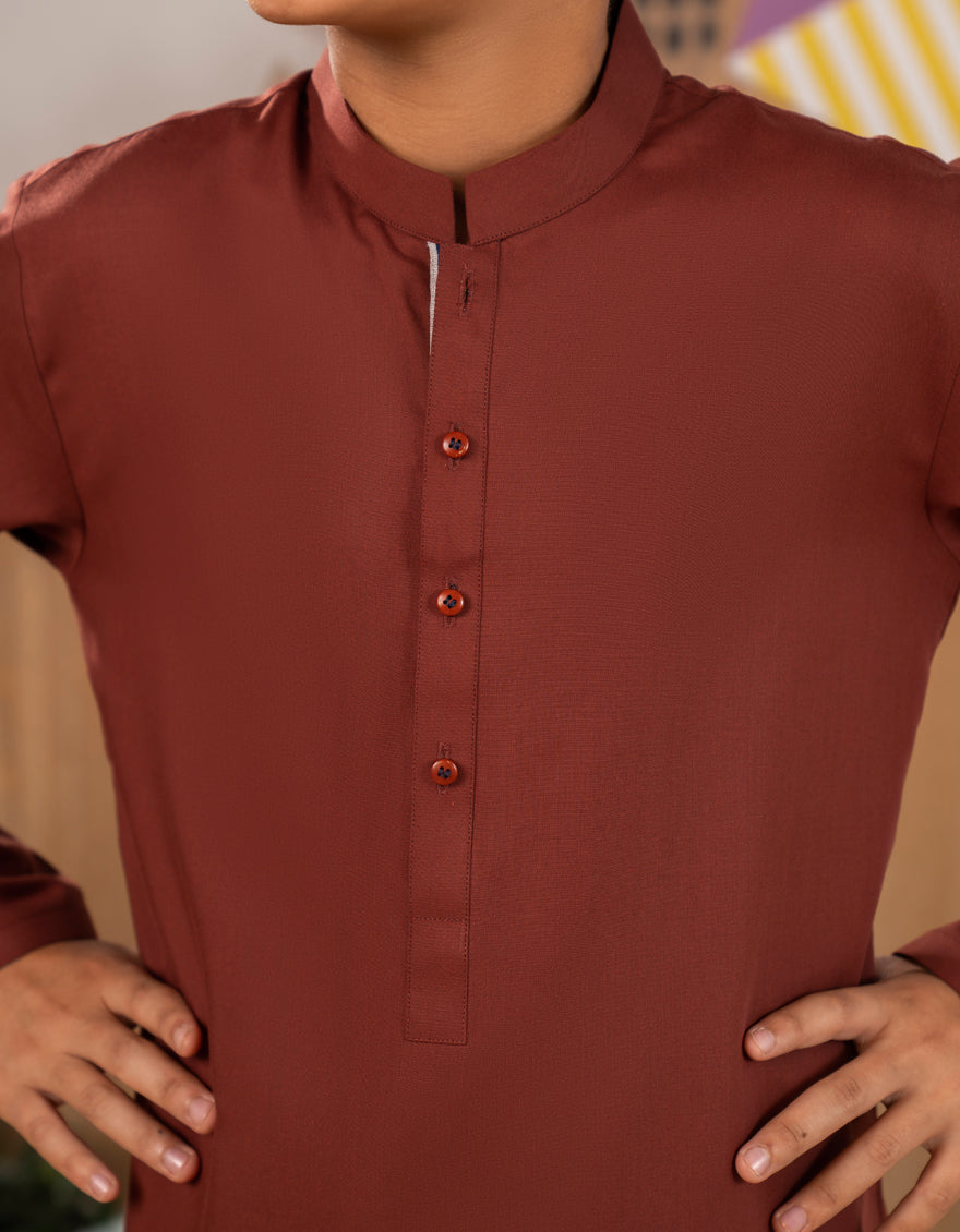Blended Orange Kurta Trouser - J. Junaid Jamshed