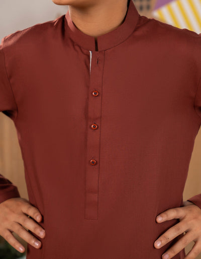 Blended Orange Kurta Trouser - J. Junaid Jamshed
