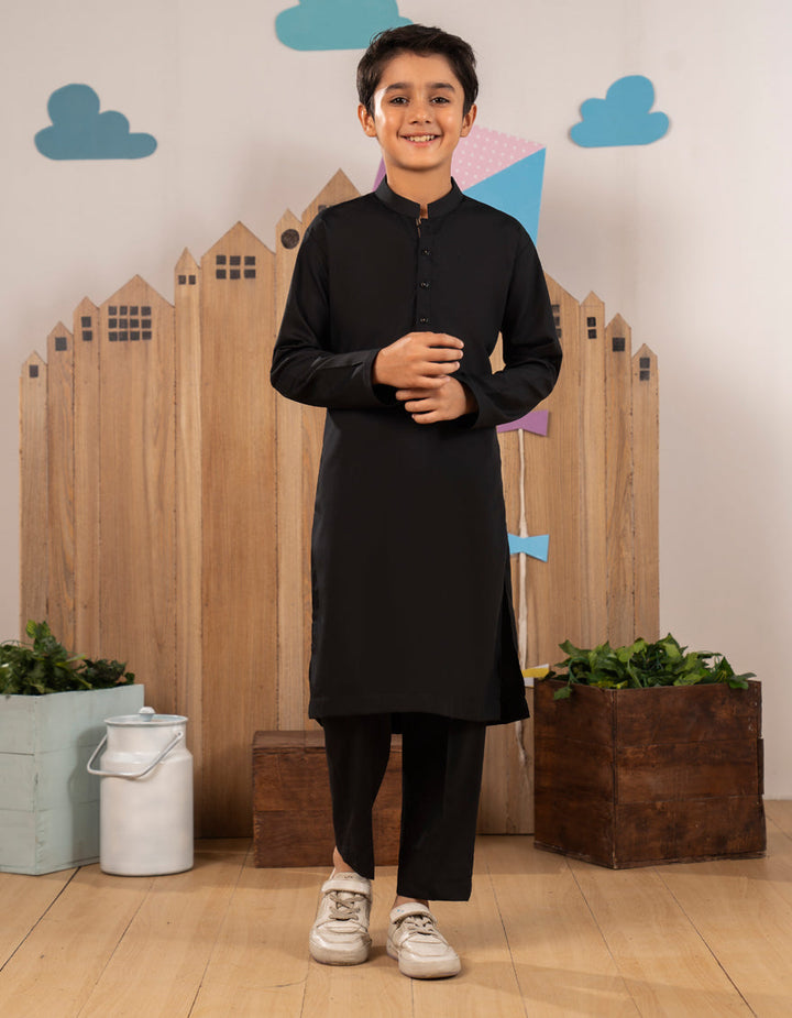 Blended Black Kurta Trouser - J. Junaid Jamshed