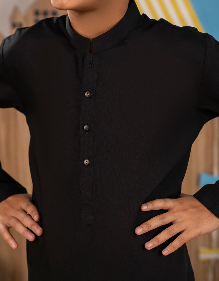 Blended Black Kurta Trouser - J. Junaid Jamshed