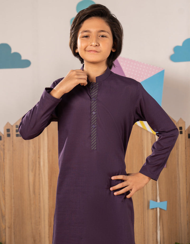 Blended Purple Kurta Trouser - J. Junaid Jamshed
