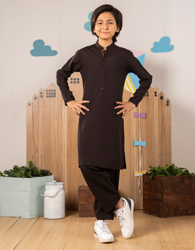 Blended Brown Kurta Trouser - J. Junaid Jamshed