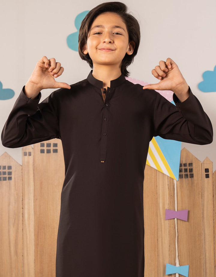 Blended Brown Kurta Trouser - J. Junaid Jamshed