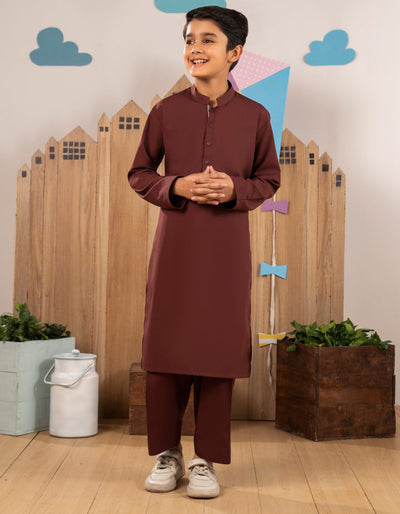 Blended Rust Shalwar Kameez - J. Junaid Jamshed