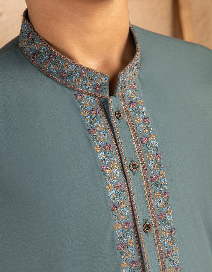 Blended Green Kurta Trouser - J. Junaid Jamshed