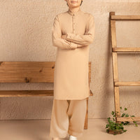 Blended Fawn Kurta Trouser - J. Junaid Jamshed