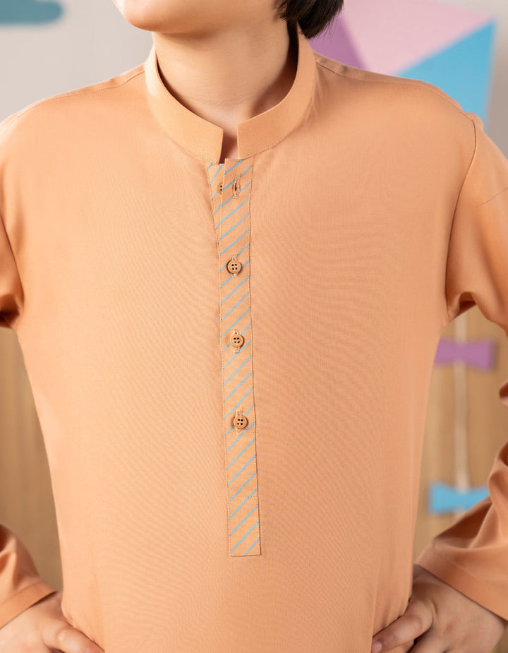 Blended Orange Kurta Trouser - J. Junaid Jamshed