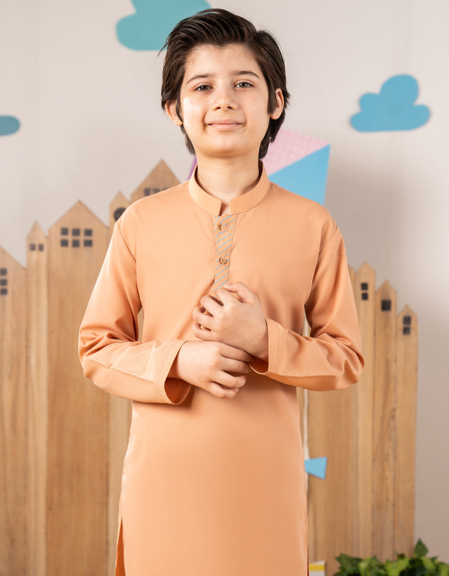 Blended Orange Kurta Trouser - J. Junaid Jamshed