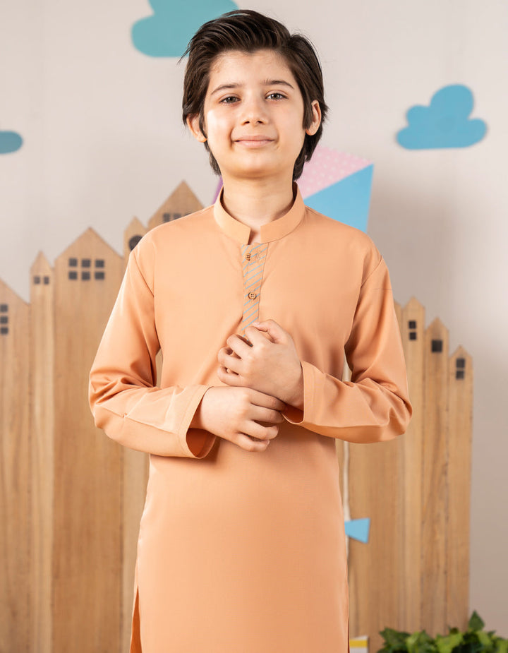Blended Orange Kurta Trouser - J. Junaid Jamshed