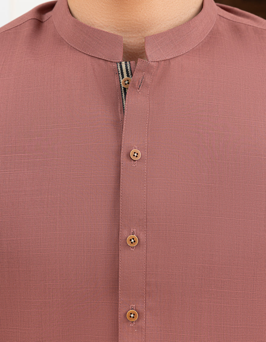 Blended Rust Kurta Trouser - J. Junaid Jamshed