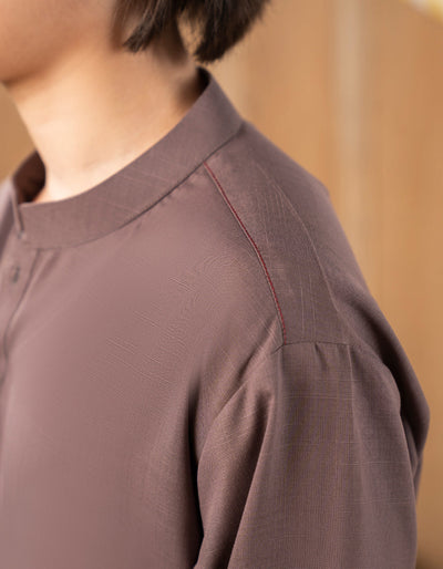 Blended Brown Kurta Trouser - J. Junaid Jamshed