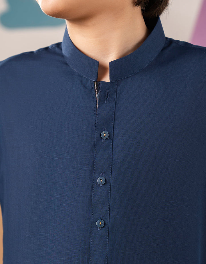 Blended Blue Kurta Trouser - J. Junaid Jamshed