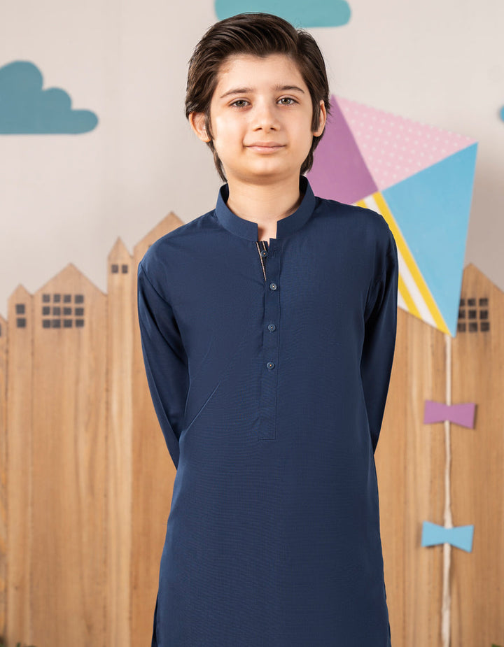Blended Blue Kurta Trouser - J. Junaid Jamshed