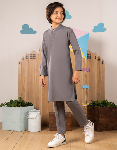 Blended Grey Kurta Trouser - J. Junaid Jamshed