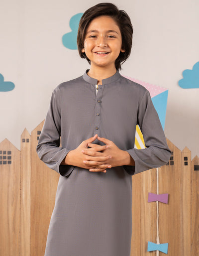 Blended Grey Kurta Trouser - J. Junaid Jamshed