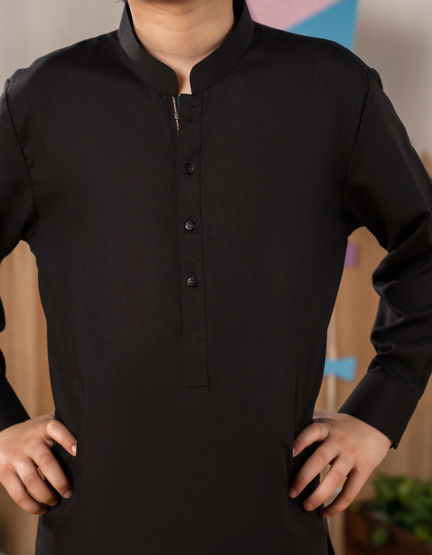 Blended Black Shalwar Kameez - J. Junaid Jamshed
