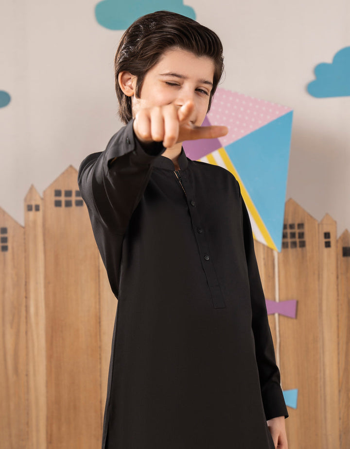 Blended Black Shalwar Kameez - J. Junaid Jamshed