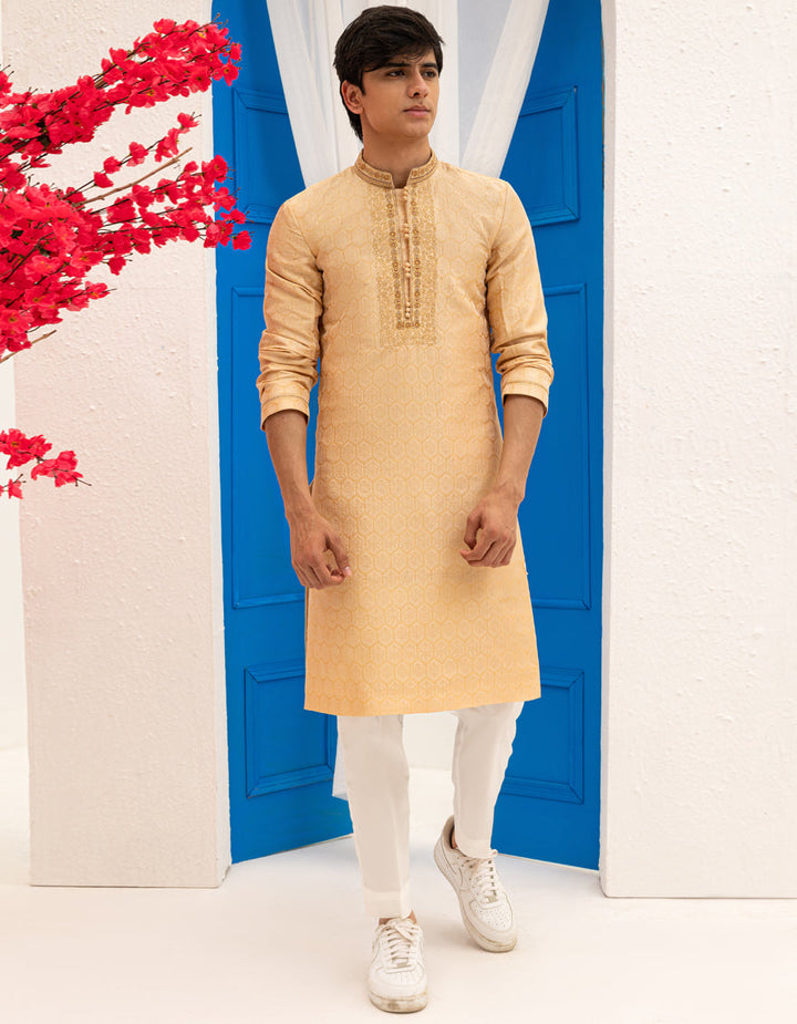 Polyester White Special Kurta - J. Junaid Jamshed