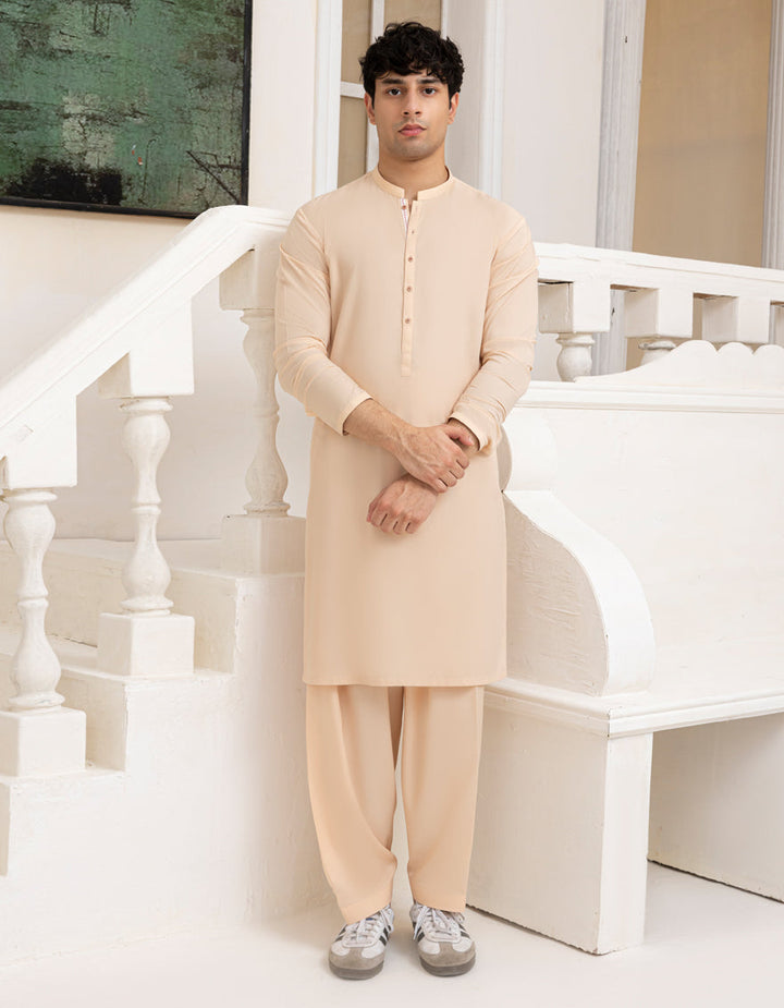Blended Peach Shalwar Kameez - J. Junaid Jamshed