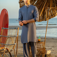 Blended Grey Shalwar Kameez - J. Junaid Jamshed