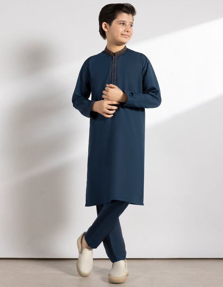 Blended Teal Kurta Trouser - J. Junaid Jamshed