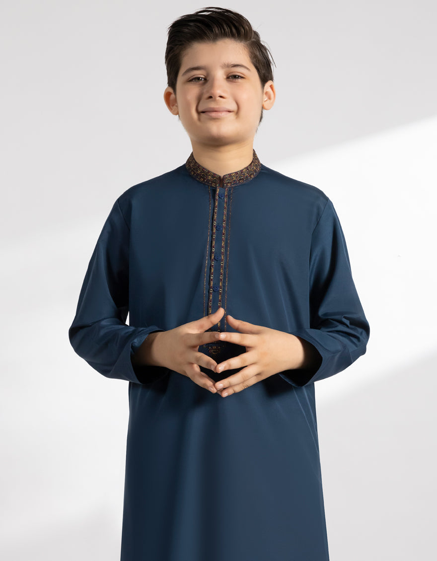 Blended Teal Kurta Trouser - J. Junaid Jamshed