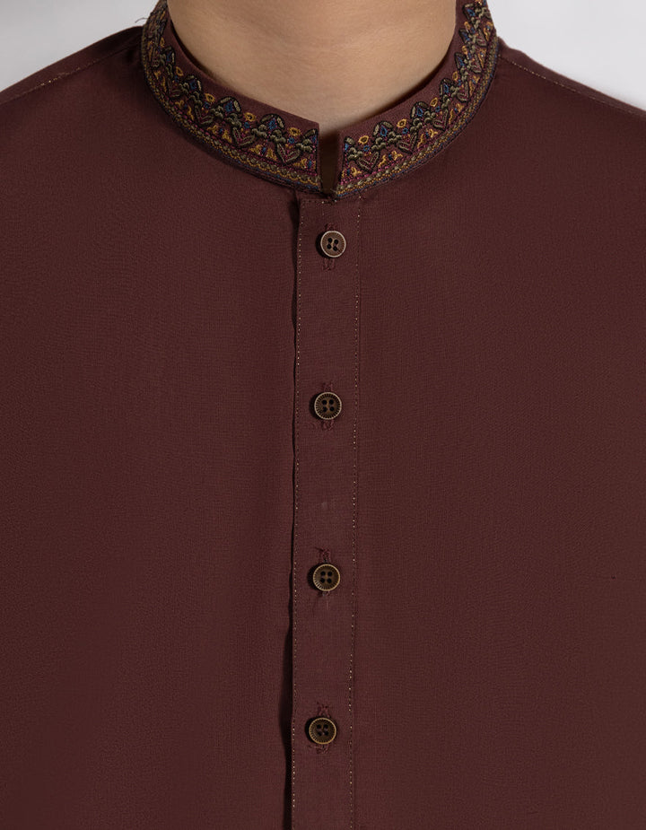 Blended Plum Shalwar Kameez - J. Junaid Jamshed
