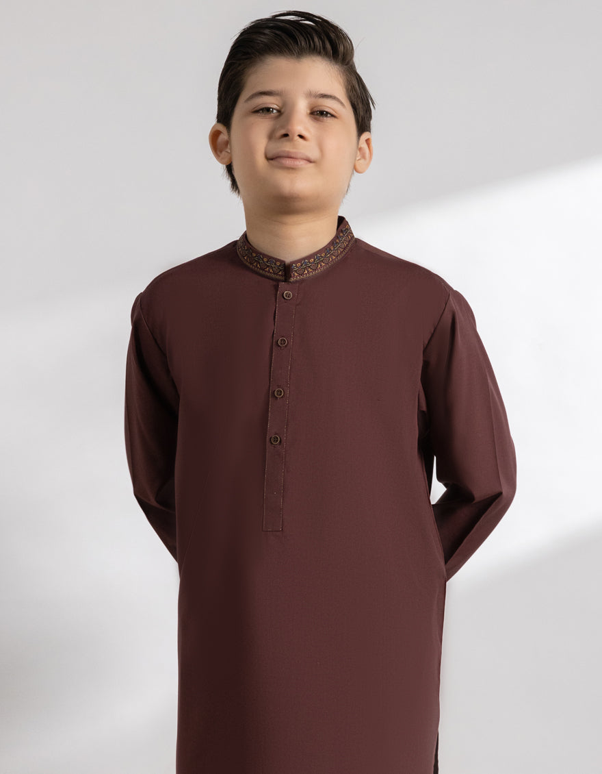 Blended Plum Shalwar Kameez - J. Junaid Jamshed