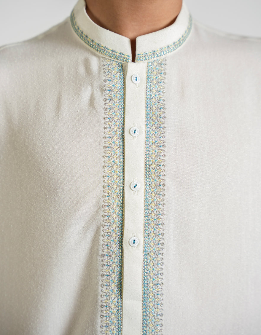 Blended Off White Shalwar Kameez - J. Junaid Jamshed