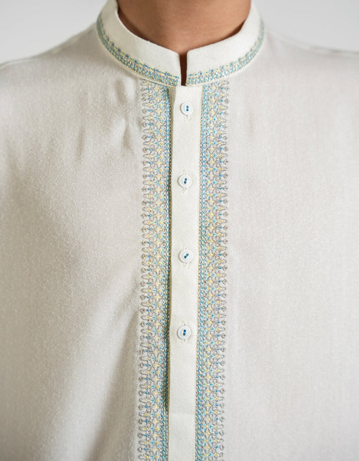 Blended Off White Shalwar Kameez - J. Junaid Jamshed