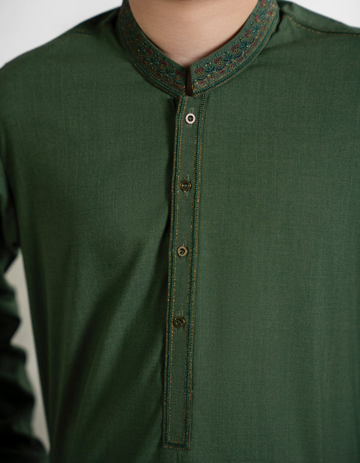 Blended Green Shalwar Kameez - J. Junaid Jamshed