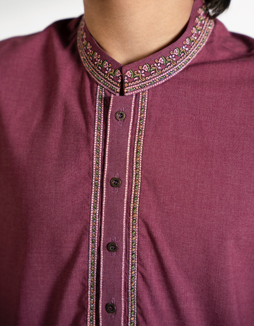 Blended Magenta Shalwar Kameez - J. Junaid Jamshed
